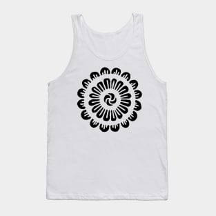 Black Flower Mandala Design Tank Top